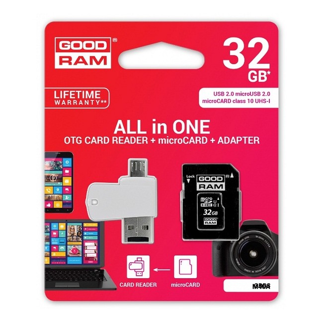 Acquista Micro SD card 32 GB class 10 + adpter + card reader - blis...