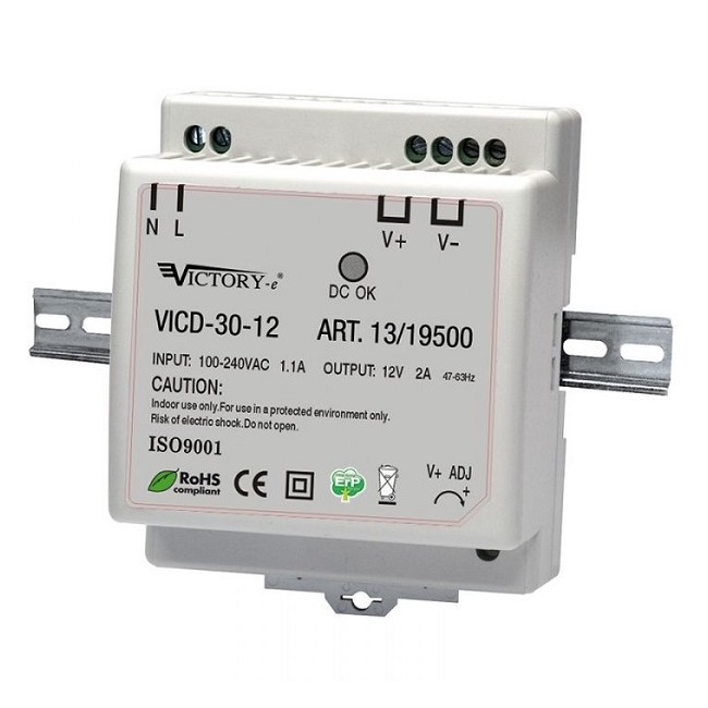 Acquista Alimentatore da guida DIN 12V 45W industriale 4,5 moduli |...