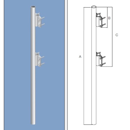 Acquista Palo pastorale 2m x 50mm con curva | Tiesseelettronica.com
