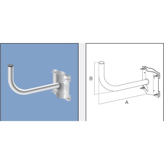Acquista Supporto SAT da palo sporgente 260 mm con piastra 200x150x...