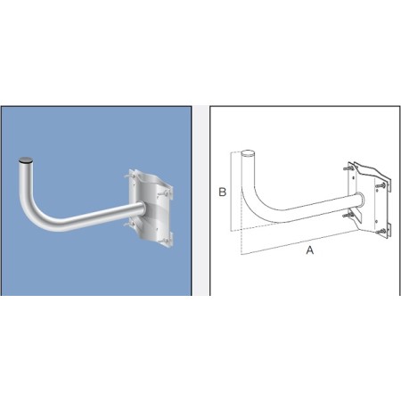 Acquista Supporto SAT da palo sporgente 260 mm con piastra 200x150x...