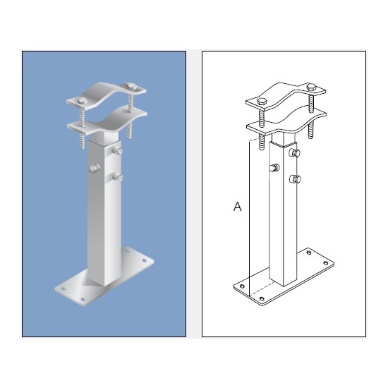 Acquista Zanca muro telescopica da 40 a 68Cm. Piastra 250x100x5 mm ...