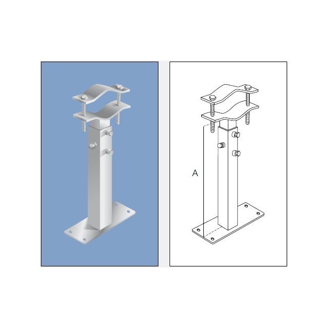 Acquista Zanca muro telescopica da 40 a 68Cm. Piastra 250x100x5 mm ...