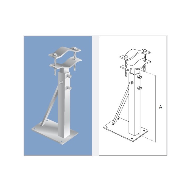 Acquista Zanca muro telescopica da 40 a 68Cm. Piastra 250x150x5 mm ...