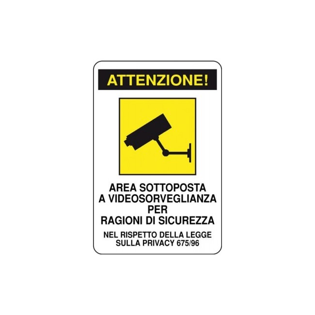 Acquista Cartello area sottoposta a videosorveglianza grande 200x30...