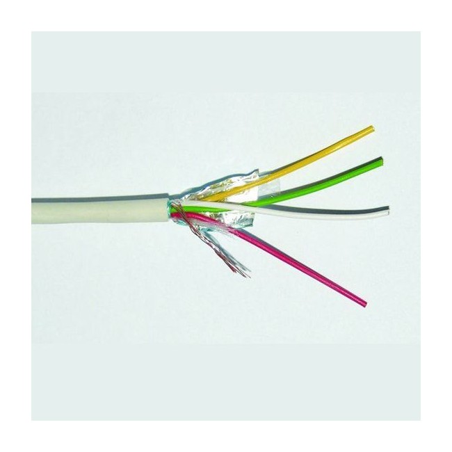 Acquista Cavo allarme schermato 4X0,22mmq RAME/PVC C4 3,8mm | Tiess...