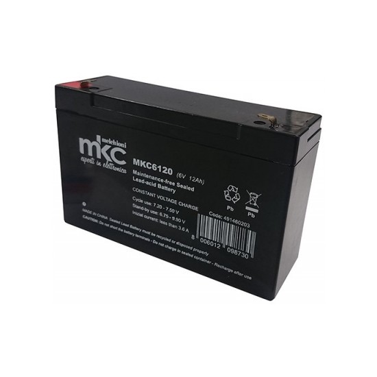 Acquista Batteria 6V 12Ah al piombo ricaricabile terminale faston 4...