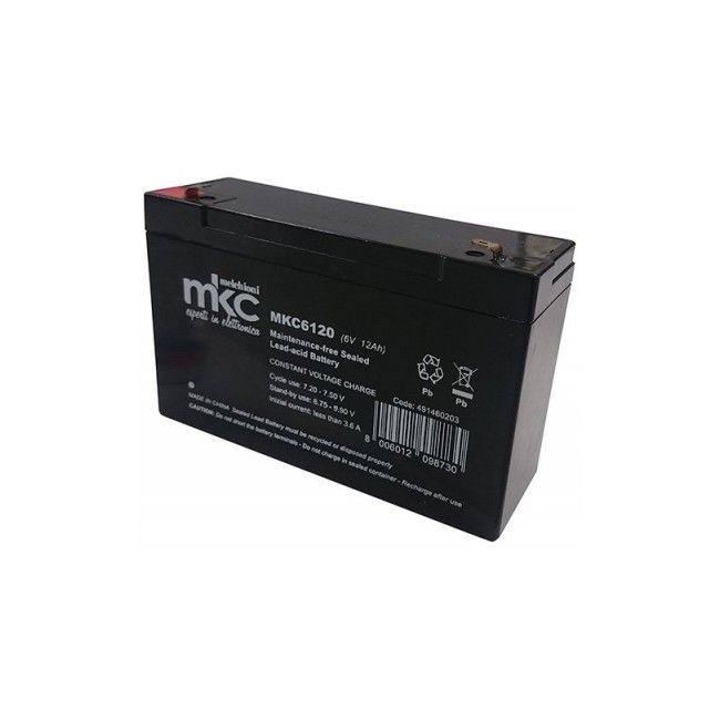 Acquista Batteria 6V 12Ah al piombo ricaricabile terminale faston 4...