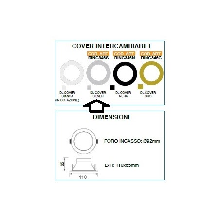 Acquista Ghiera grigia silver sostitutiva per faro da incasso COREL...