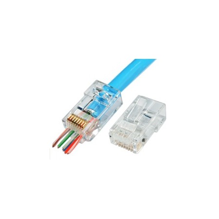 Acquista Confezione 25 plug categoria 5e RJ45 PASS TROUGH 8 contatt...