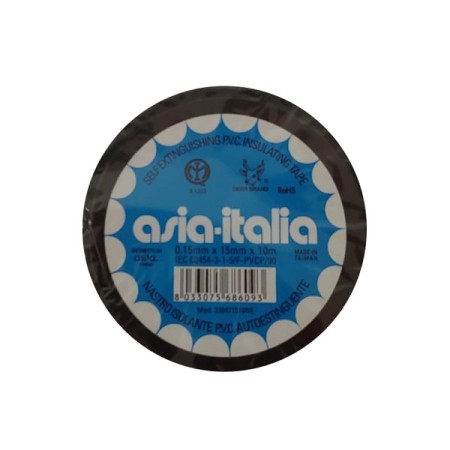 Acquista Nastro adesivo isolante PVC 10m nero 0,15x15mm ASIA Italia...