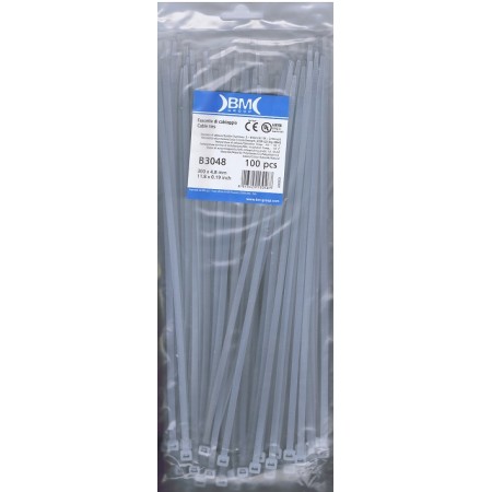 Acquista Fascette cablaggio bianche in nylon 4,8x300mm confezione d...
