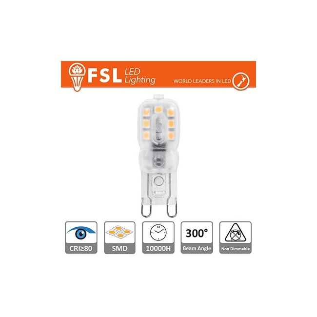 Acquista Lampadina LED G9 - 2,2W 4000K 235LM -300º 48x16x12mm CRI80...