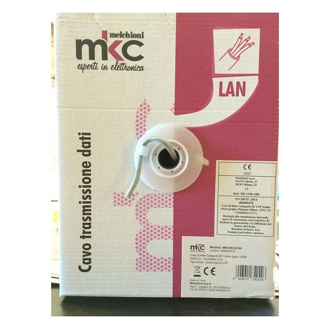 Acquista 100 metri di cavo utp categoria 6 rame 4 x 23 AWG condutto...