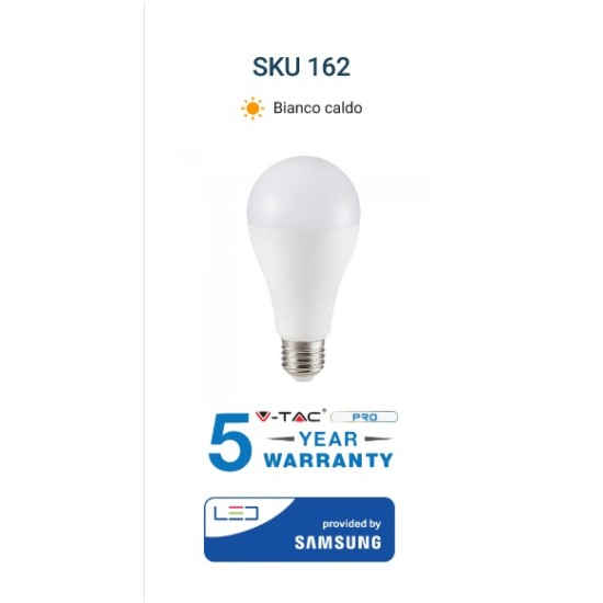 Acquista Lampadina LED 17W Chip Samsung E27 A65 3000K luce calda 23...