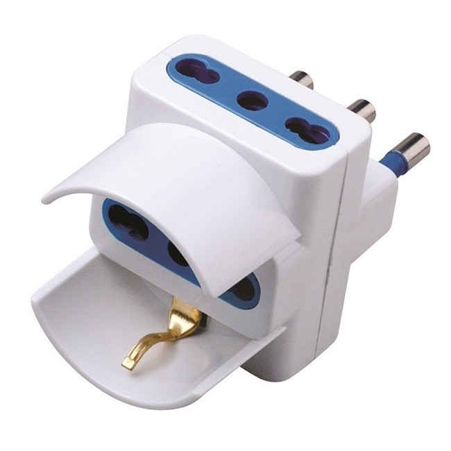 Acquista Adattatore tripla 2P+T 16A 1 presa 10/16A+ SCHUKO e 2 pres...