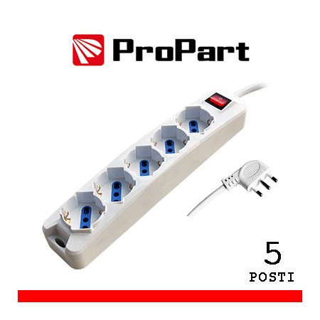 Acquista Multipresa a 5 prese 10/16A+Schuko | Tiesseelettronica.com