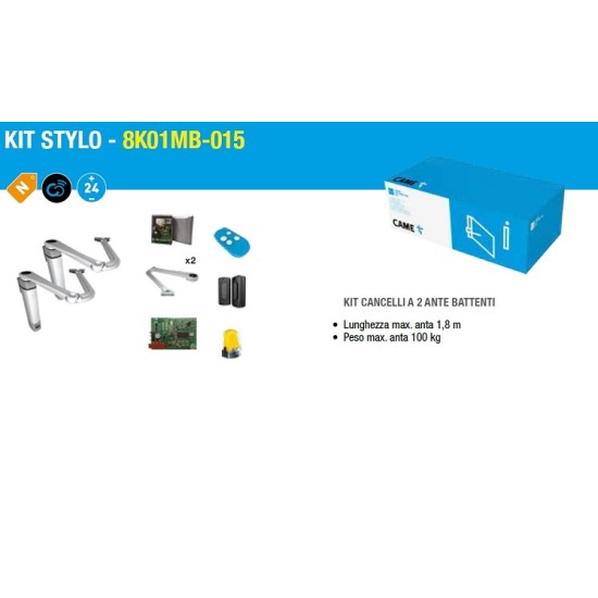 Acquista Kit completo battente irreversibile fino a 1,8mt STYLO 24V...