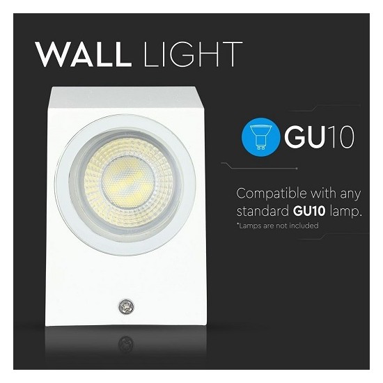 Acquista Portafaretto LED da Muro Quadrato GU10 bianco IP44 | Tiess...