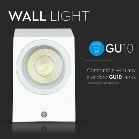 Acquista Portafaretto LED da Muro Quadrato GU10 bianco IP44 | Tiess...