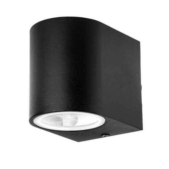 Acquista Portafaretto LED da Muro stondato GU10 nero IP44 | Tiessee...