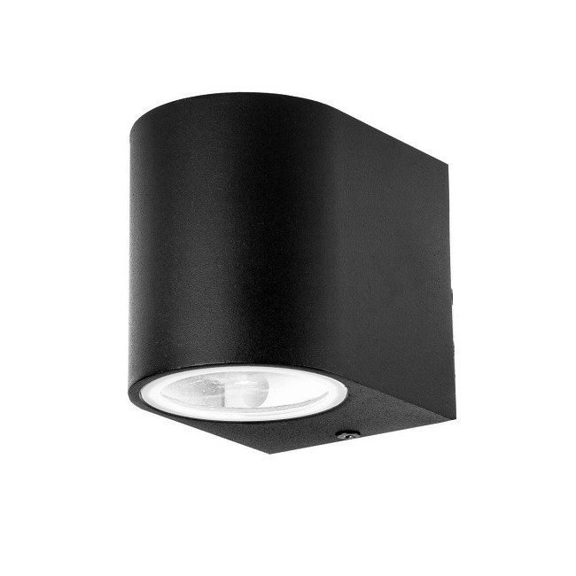 Acquista Portafaretto LED da Muro stondato GU10 nero IP44 | Tiessee...