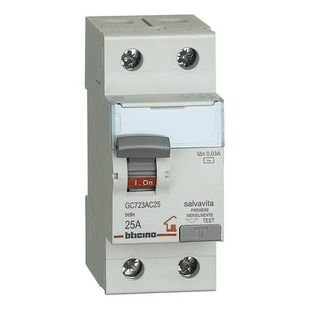 Acquista Interruttore differenziale SALVAVITA BTICINO 2P 25A 300mA ...