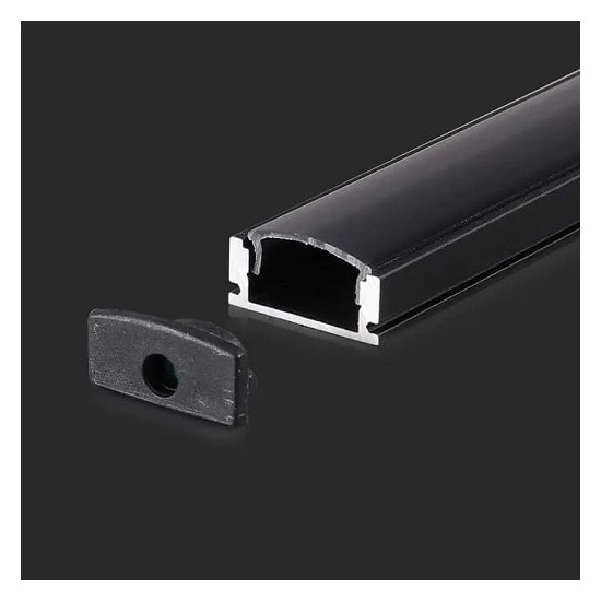 Acquista Profilo in Alluminio NERO per Strip LED 2000 x 17,4 x 7mm ...