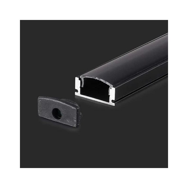 Acquista Profilo in Alluminio NERO per Strip LED 2000 x 17,4 x 7mm ...