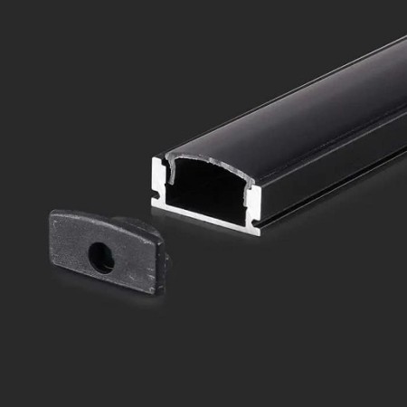 Acquista Profilo in Alluminio NERO per Strip LED 2000 x 17,4 x 7mm ...