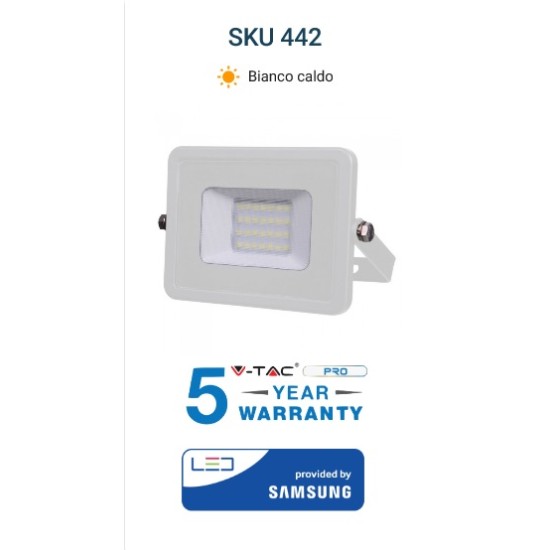 Acquista Proiettore Led 20W chip samsung luce calda 175-265VAC bian...