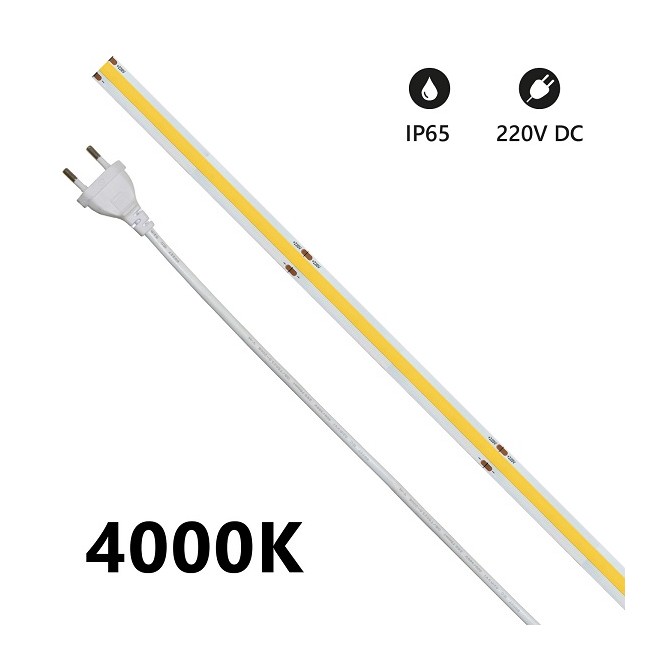 Acquista Striscia LED COB IP65 5m 4000K 220V 15W/m 1300lm/m | Tiess...