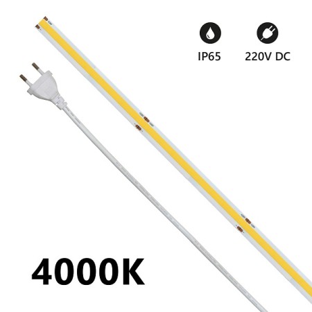 Acquista Striscia LED COB IP65 5m 4000K 220V 15W/m 1300lm/m | Tiess...
