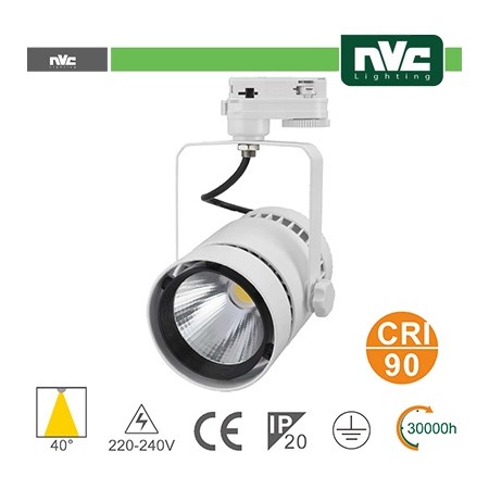 Acquista Proiettore bianco a Binario Monofase 50W 4000K 3000LM 40° ...