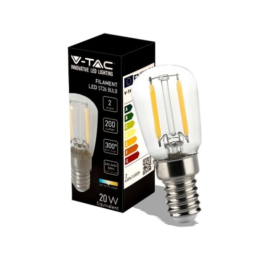Acquista Lampadina LED V-TAC, bianco naturale, ,E14 2W, ST26 Filame...