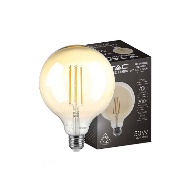 Acquista Lampadina LED E27 8W G125 2200K a filamento dimmerabile gl...