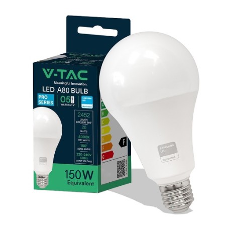 Acquista Lampadina LED 20W Chip Samsung E27 A80 4000K luce naturale...