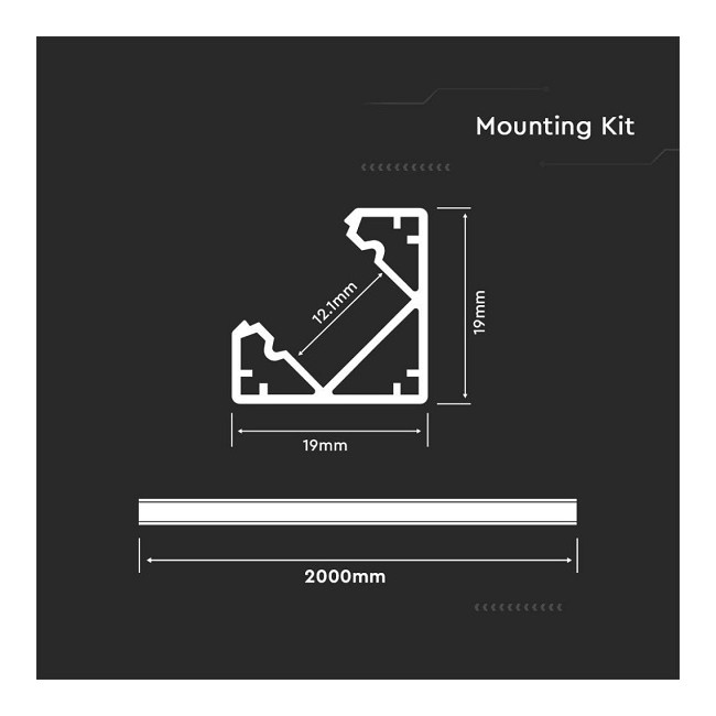 Acquista Profilo in alluminio angolare GRANDE 2 metri colore silver...