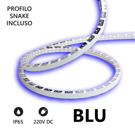 Acquista Striscia LED Snake Flex 5m IP65 230V BLU 11W/m | Tiesseele...