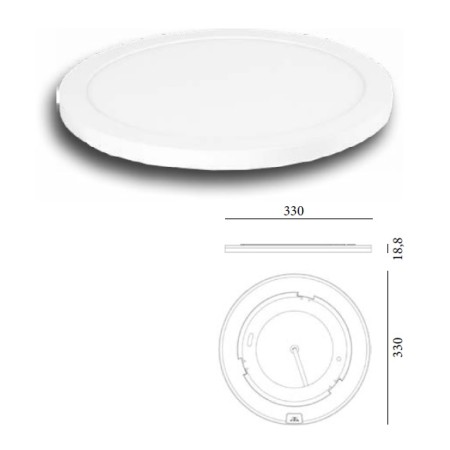 Acquista Plafoniera LED tonda potenza selezionabile 12W/18W/24W luc...