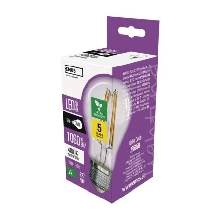 Acquista Lampadina LED FLM A60 5W(75W) 1060lm 4000K E27 NW A CLAS |...