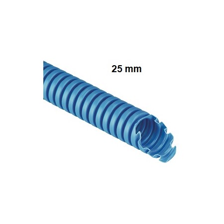 Tubo corrugato protettivo BLU in polipropilene (PP) diametro 25mm, equivalente doppia camera, confezione da100m