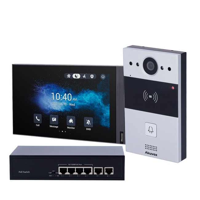 Acquista Kit videocitofonico Android AKUVOX posto esterno e monitor...