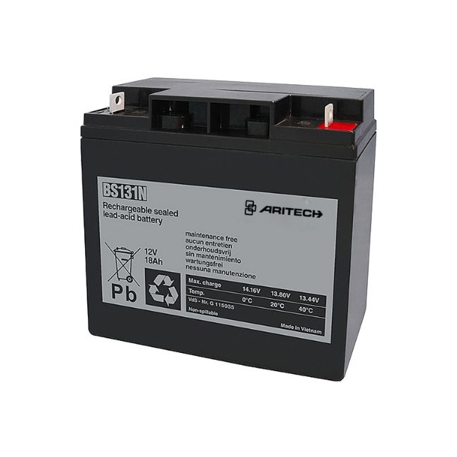 Acquista Batteria 12 V - 18 Ah. mm. 181x78x170 Aritech APPROVATA VD...