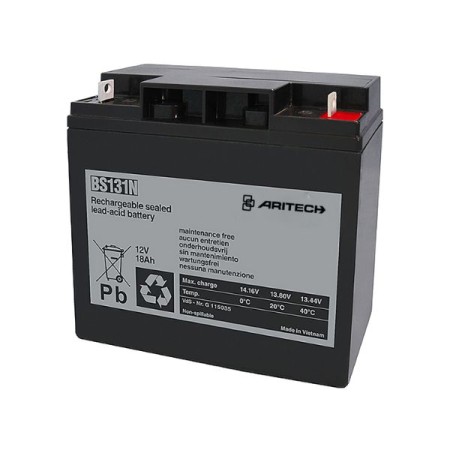 Acquista Batteria 12 V - 18 Ah. mm. 181x78x170 Aritech APPROVATA VD...