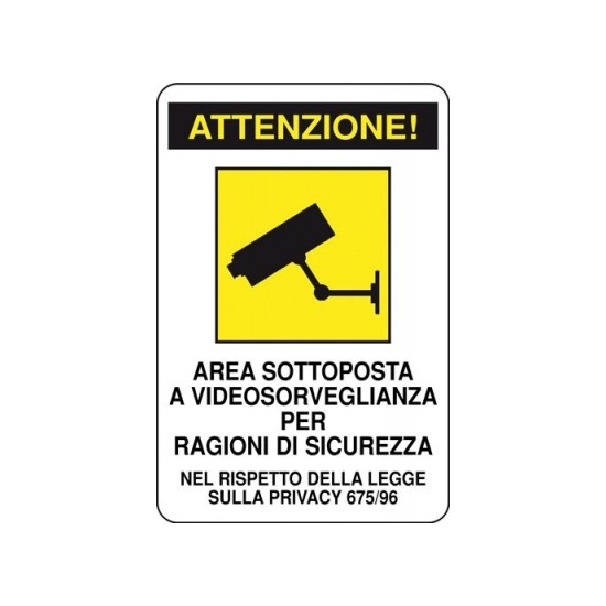 Acquista Cartello area sottoposta a videosorveglianza grande 200x30... 2