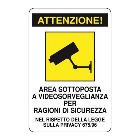 Acquista Cartello area sottoposta a videosorveglianza grande 200x30...