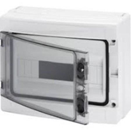 Acquista Centralino da parete con portello fumè IP65, 4 moduli, gri...