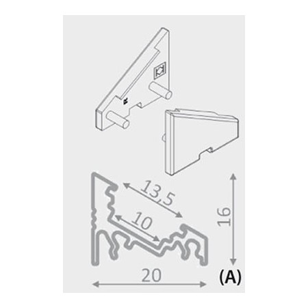 Acquista Coppia tappi chiusura ABS bianchi serie CORNER | Tiesseele...