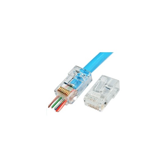 Acquista Confezione 25 plug categoria 6A RJ45 PASS TROUGH 8 contatt... 2
